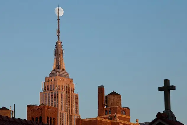Moon Rises over Empire State